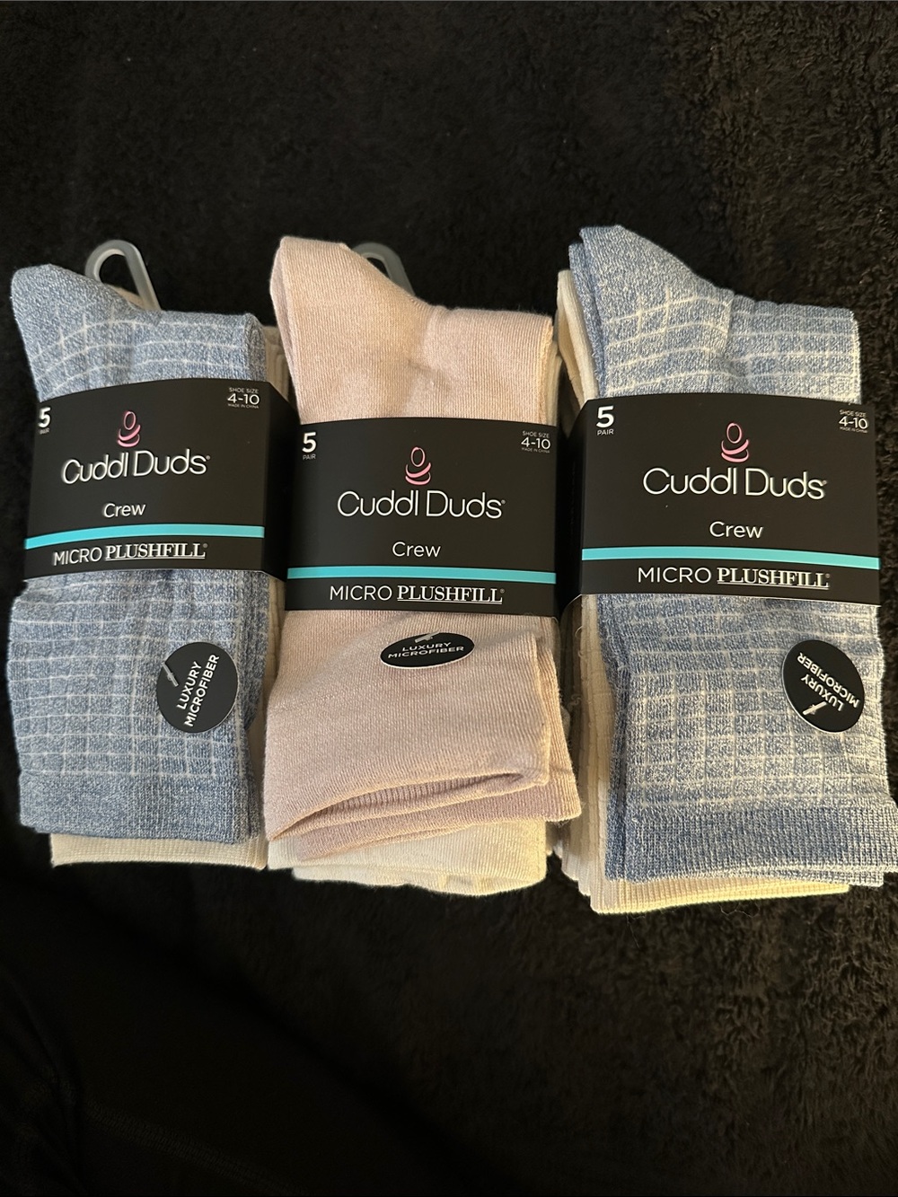 Cuddl Duds Crew Socks Shoe Size 4-10 NWT 15 Pair